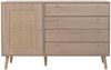 Sideboard HWC-M43, Schrank Kommode Highboard, Schubladen Staufach, Kubu Rattan Holz Melamin, Eiche-Optik Bild 5