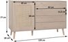 Sideboard HWC-M43, Schrank Kommode Highboard, Schubladen Staufach, Kubu Rattan Holz Melamin, Eiche-Optik Bild 3