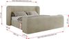 Polsterbett mit Lattenrost, Doppelbett für Schlafzimmer, Gepolstertes Kopfteil, Pocket matratze Härtegrad H3/H4 - EMORA CLASSIC DUO - 200 x 200 cm - Beige Velours - VIRE - LUX Bild 4