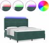 vidaXL LED Boxspringbett mit Matratze Dunkelgrün 180 x 200 cm Samt 3343883 Bild 3