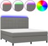 vidaXL Boxspringbett mit Matratze & LED Dunkelgrau 160x200 cm Stoff 3134886 Bild 2