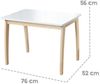 roba Kindertisch - Massivholz & MDF - HxBxT: 56 x 76 x 52 cm - Weiß / Natur Bild 2