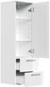 Badmöbel Set Firenze 60 3tlg. LED Spiegel und Seitenschrank weiß hochglanz : Weiss hochglanz Bild 5