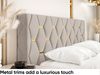 MEBLINI Boxspringbett mit Bettkasten - 200x200 - H4/Beige Samt - Versal - Gepolstert Doppelbett mit Matratze und Topper - Polsterbett mit Stauraum - Bett mit Kopfteil - Stauraumbett Bild 4