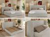 Polsterbett Bett mit Holzlattenrost Schlafzimmer Bett Doppelbett gepolstertes Kopfteil Pocket Matratze - EMORA CLASSIC - 200x200 cm - Hellgrau Strukture - VIRE LUX Bild 2