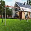 K-Sport Doppelte Kinderschaukel für den Garten für Nestschaukel und Schaukel, aus Stahl, grau Bild 2