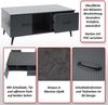 Couchtisch HWC-N89, Beistelltisch Sofatisch, Schubladen Türen Fächer Melamin Holz, 43x100x60cm ~ Marmor-Optik grau Bild 2