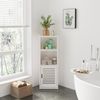 Dripex Midischrank Badezimmerschrank, Badschrank schmal, Toilettenschrank weiß Bild 2