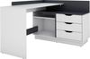 HOMEXPERTS 'Baltasar' Winkelschreibtisch mit 3 Schubkästen, Weiß/Anthrazit, 84 x 105 x 129 cm Bild 4