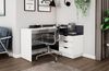 HOMEXPERTS 'Baltasar' Winkelschreibtisch mit 3 Schubkästen, Weiß/Anthrazit, 84 x 105 x 129 cm Bild 2