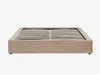Vente-unique - KARESO Lattenrost und Bettrahmen Samt Beige - B 161 cm x H 30 cm x L 210 cm Bild 4