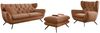 KAWOLA Sitzgruppe CHARME 2,5-Sitzer Sessel Hockerbank Cord rost 94 x 95 x 200 cm Bild 3