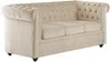 Vente-unique - CHESTERFIELD Sofa Samt Beige - B 89 cm x H 85 cm x L 208 cm Bild 4