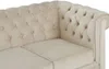 Vente-unique - CHESTERFIELD Sofa Samt Beige - B 89 cm x H 85 cm x L 208 cm Bild 5
