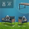 KHG Gartenlounge-Set 4-teilig Grau für 4 Personen, (Lounge-Set mit 2-Sitzer, 2 Sesseln mit Sitzkissen & Tisch aus Akazie, 4-tlg, wetterfest UV-beständig, 125 x 65 x 65 cm) Bild 4