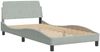 vidaXL Bett mit Matratze "Dover" Hellgrau 100x200 cm Samt 3208351 Bild 4