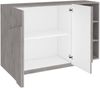 Dmora Kommode Acab, multifunktionales Wohnzimmer-Buffet, 2-türiges Wohnzimmer-Sideboard, 100 % Made in Italy, 121 x 38 x 86 cm, Zement, Bild 4