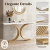Celya Konsolentisch 100 x 30 x 80 cm Schmal Flurtisch,Beistelltisch mit Gold Metallgestell Bild 4