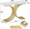Celya Konsolentisch 100 x 30 x 80 cm Schmal Flurtisch,Beistelltisch mit Gold Metallgestell Bild 2
