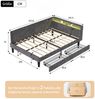 Simurq Polsterbett Daybett mit LED-Beleuchtung und USB, Schlafsofa Tagesbett Jugendbett (1 tlg, ohne Matratze), Sofabett, Doppelbett mit Lattenrost, Samtstoff, 140x200 cm Bild 2