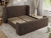 Polsterbett mit Lattenrost, Doppelbett für Schlafzimmer, Gepolstertes Kopfteil - EMORA CLASSIC DUO - 180 x 200 cm - Braun Velours Bild 3