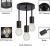 ZMH LED Deckenleuchte 3/6 Flammig Deckenstrahler Vintage E27 Schwarz-Gold Schlafzimmer, mit 3 Spots Kronleuchter, LED fest integriert, Modern Deckenspots für Esszimmer Küche Bild 4