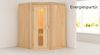 Karibu Sauna Larin + 9kW BIO-Kombiofen mit ext. Steuerung Easy Energiespartür Bild 4