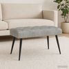 vidaXL Bank mit Knopfheftung Hellgrau 80 x 40 x 46 cm Samt 42038557 Bild 3