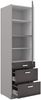 Küchen Hochschrank 60 Bianca Grau Hochglanz + Grau Küchenzeile Küchenblock Grey Bild 2