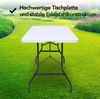 Brixy Klapptisch - Klapptisch - 180 x 70 x 74 cm - Campingtisch - Gartentisch - Tragbar - Weiß Bild 3