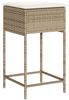 vidaXL Garten-Barhocker mit Kissen 2 Stk. Beige Poly Rattan 368321 Bild 4