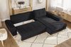 Ecksofa Scandi-Stil Schlafcouch Stauraum Ottomane RE Bouclé Chenille Anthrazit Bild 4