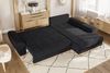 Ecksofa Scandi-Stil Schlafcouch Stauraum Ottomane RE Bouclé Chenille Anthrazit Bild 5