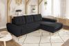 Ecksofa Scandi-Stil Schlafcouch Stauraum Ottomane RE Bouclé Chenille Anthrazit Bild 3