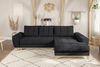 Ecksofa Scandi-Stil Schlafcouch Stauraum Ottomane RE Bouclé Chenille Anthrazit Bild 2