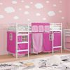 vidaXL Kinder Loft Bettgestell mit Vorhängen Weiß und Rosa 42020826 Bild 3