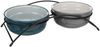 TRIXIE Napf-Set Napf-Set, Keramik/Metall - petrol/hellpetrol/grau/hellgrau - 2 × 0,6 l Bild 1