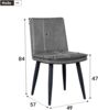 Esszimmerstuhl Set (2er) H 84 x T 57 x B 49 cm, PU grau, Metallbeine, modernes Design Bild 4