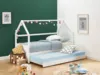 Vente-unique - HURRA Bett Holz, Platte Weiß - B 97 cm x H 143 cm x L 202 cm Bild 3