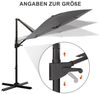 GUNJI Sonnenschirm ∅270/330cm,Gartenschirm UV Schutz 50+,mit Ständer, Abdeckung, 360° drehbar,Gewicht 16KG, leicht zu öffnen und zu schließen Bild 2