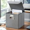 StickandShine Faltbox 2er Set mit Deckel 25x25 cm – Hellgrau, Schwarz, Weiß, Türkis, Creme Bild 4