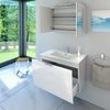 Badmöbel Set Gently 1 V1 Weiß MDF Waschtisch 80cm JA mit 1x5W LED / 1x Energiebox Bild 3