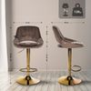 CLP 2er Set Barhocker Milet Samtbezug höhenverstellbar drehbar mit Rückenlehnen,braun Metall gold Bild 2