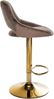 CLP 2er Set Barhocker Milet Samtbezug höhenverstellbar drehbar mit Rückenlehnen,braun Metall gold Bild 5