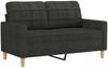 vidaXL 2-tlg. Sofagarnitur mit Kissen Schwarz Stoff 3201294 Bild 3