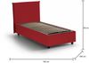Dmora Ajan-Einzelbett, Bettkasten mit Stoffbezug, 100 % Made in Italy, Öffnung vorne, geeignet für Matratzen 90 x 190 cm, Rot Bild 3