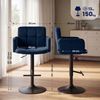 CLP 2er Set Barhocker Los Angeles Samtbezug höhenverstellbar drehbar bis 150 kg,blau schwarz Bild 2