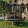 Devoko Gartentrampolin mit Sicherheitsnetz, Leiter, Randabdeckung, Stahlrahmen, Schwarz, Ø 290 cm Bild 2