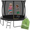 JUMMICO Gartentrampolin mit Sicherheitsnetz, Leiter, Randabdeckung, Stahlrahmen, Schwarz, Ø 290 cm Bild 2
