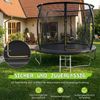 JUMMICO Gartentrampolin mit Sicherheitsnetz, Leiter, Randabdeckung, Stahlrahmen, Schwarz, Ø 290 cm Bild 5